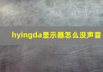 hyingda显示器怎么没声音