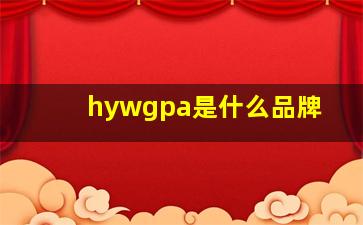 hywgpa是什么品牌