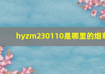 hyzm230110是哪里的烟草