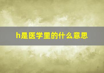 h是医学里的什么意思