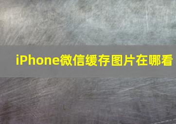 iPhone微信缓存图片在哪看