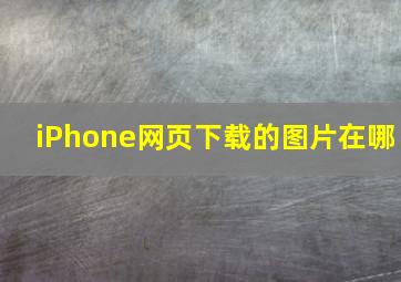 iPhone网页下载的图片在哪