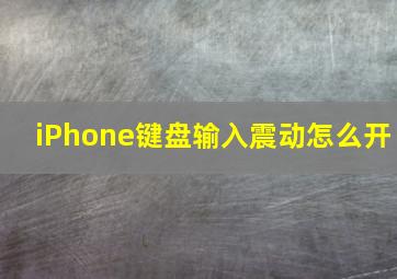 iPhone键盘输入震动怎么开