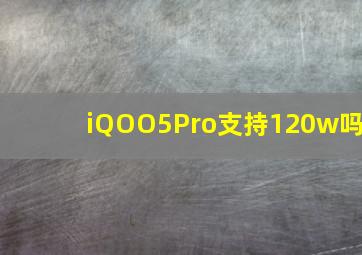 iQOO5Pro支持120w吗