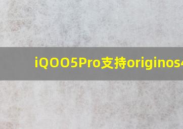 iQOO5Pro支持originos4.0