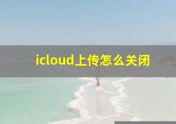 icloud上传怎么关闭