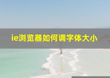 ie浏览器如何调字体大小