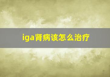 iga肾病该怎么治疗