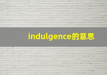 indulgence的意思