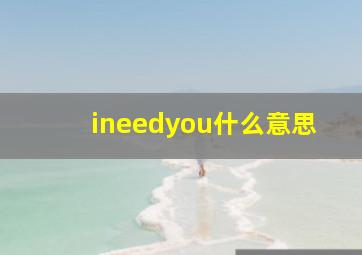 ineedyou什么意思