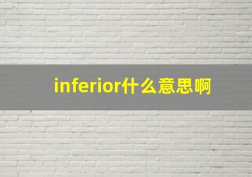 inferior什么意思啊