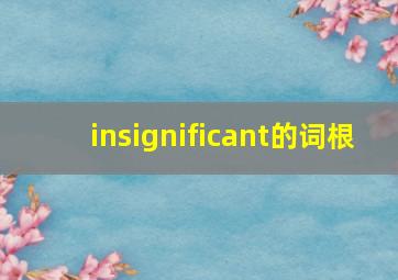 insignificant的词根