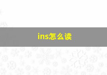 ins怎么读