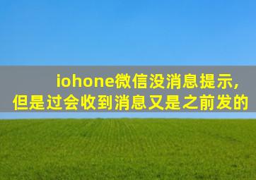 iohone微信没消息提示,但是过会收到消息又是之前发的