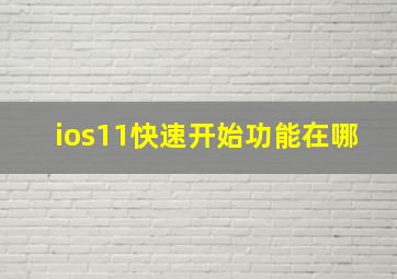 ios11快速开始功能在哪