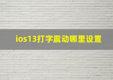 ios13打字震动哪里设置