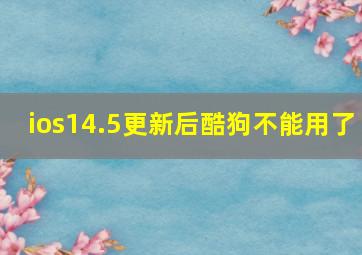 ios14.5更新后酷狗不能用了