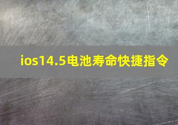 ios14.5电池寿命快捷指令