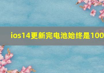 ios14更新完电池始终是100