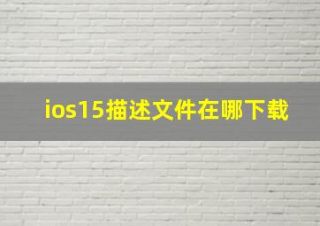 ios15描述文件在哪下载