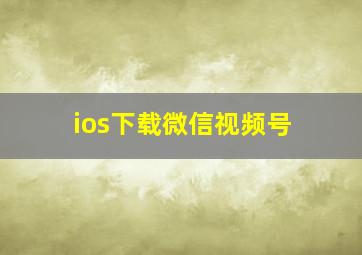 ios下载微信视频号