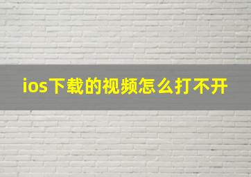 ios下载的视频怎么打不开