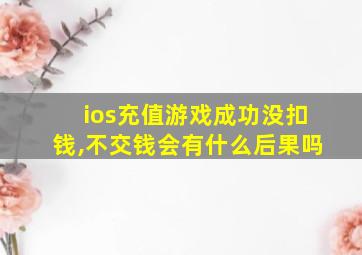 ios充值游戏成功没扣钱,不交钱会有什么后果吗