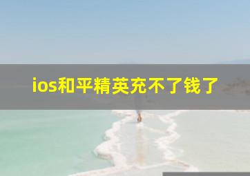 ios和平精英充不了钱了