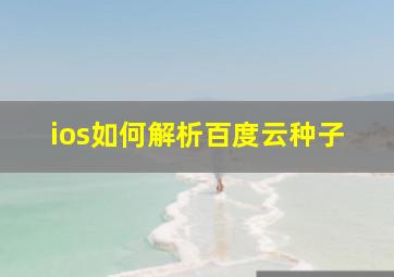 ios如何解析百度云种子