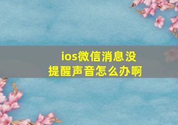 ios微信消息没提醒声音怎么办啊