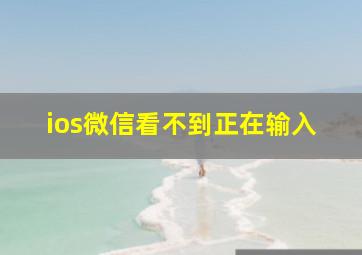 ios微信看不到正在输入