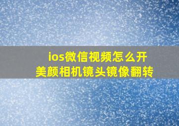 ios微信视频怎么开美颜相机镜头镜像翻转