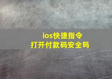 ios快捷指令打开付款码安全吗