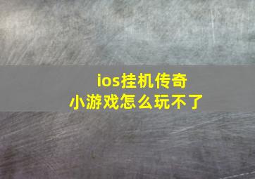 ios挂机传奇小游戏怎么玩不了