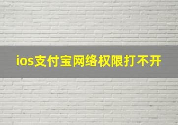 ios支付宝网络权限打不开