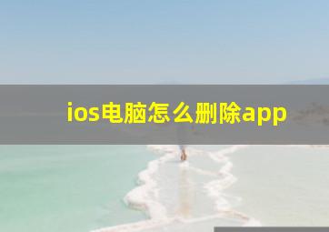 ios电脑怎么删除app