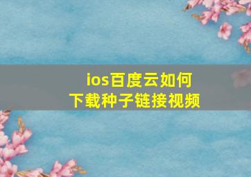 ios百度云如何下载种子链接视频