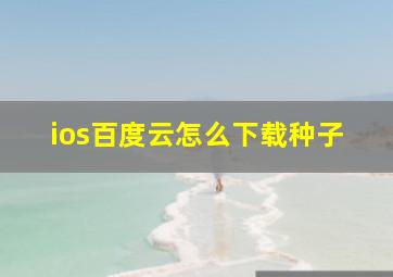 ios百度云怎么下载种子