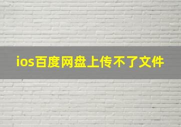 ios百度网盘上传不了文件