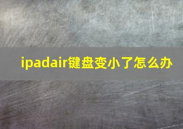 ipadair键盘变小了怎么办