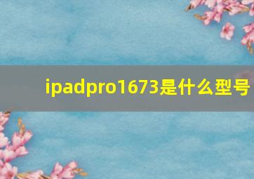 ipadpro1673是什么型号