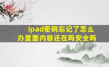 ipad密码忘记了怎么办里面内容还在吗安全吗