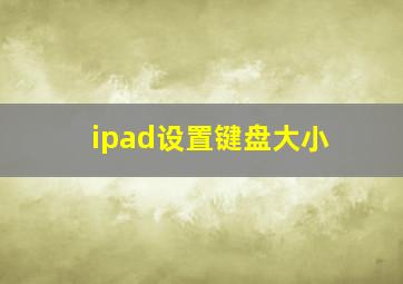 ipad设置键盘大小