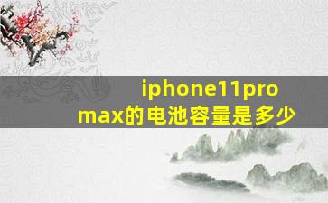 iphone11promax的电池容量是多少