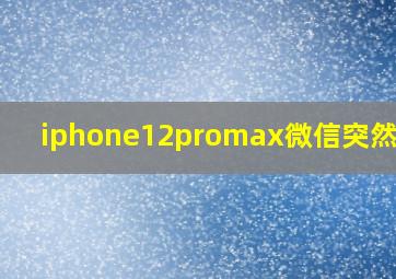 iphone12promax微信突然卡住