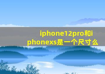 iphone12pro和iphonexs是一个尺寸么