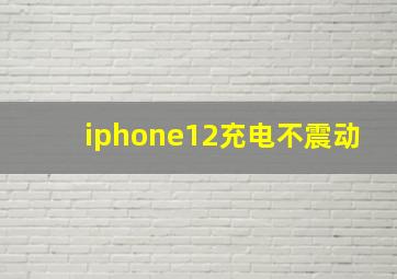 iphone12充电不震动