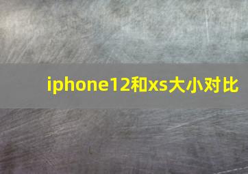 iphone12和xs大小对比