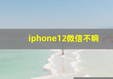 iphone12微信不响