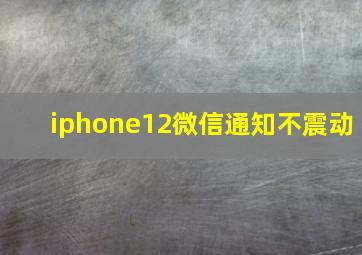 iphone12微信通知不震动